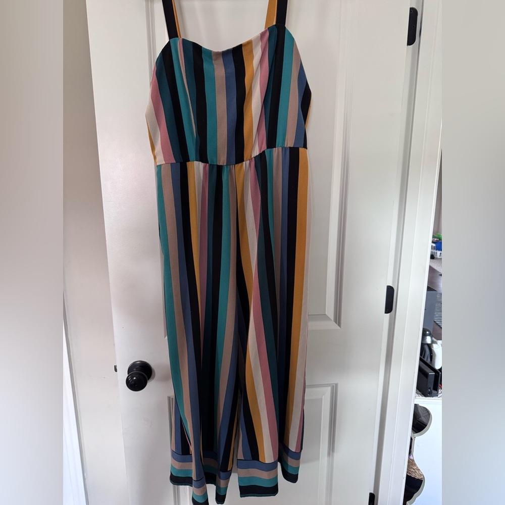 Striped Multicolor Wide-Leg Jumpsuit